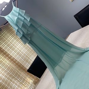 Aqua Blue BCBGeneration ruffle maxi dress, size 6